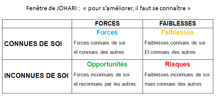 La matrice de JOHARI adaptée au 360 feedback